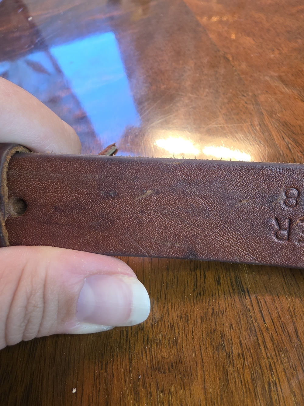 Tooled Leather Rifle Sling with Deer Motif - Brown - Picture 13 of 15